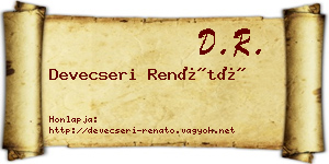 Devecseri Renátó névjegykártya